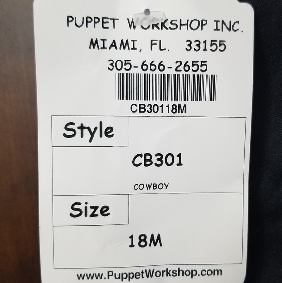 NWT Puppet Workshop brand costume/dress up play cowboy/cowgirl outfit 18 month - Picture 3 of 4